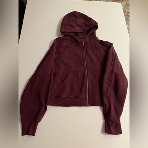 Lululemon relaxed fit, full zip, cropped scuba hoodie